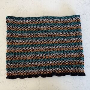 Express Smocked Strapless Tube Top Multicolor Stripe Boho Festival Size M